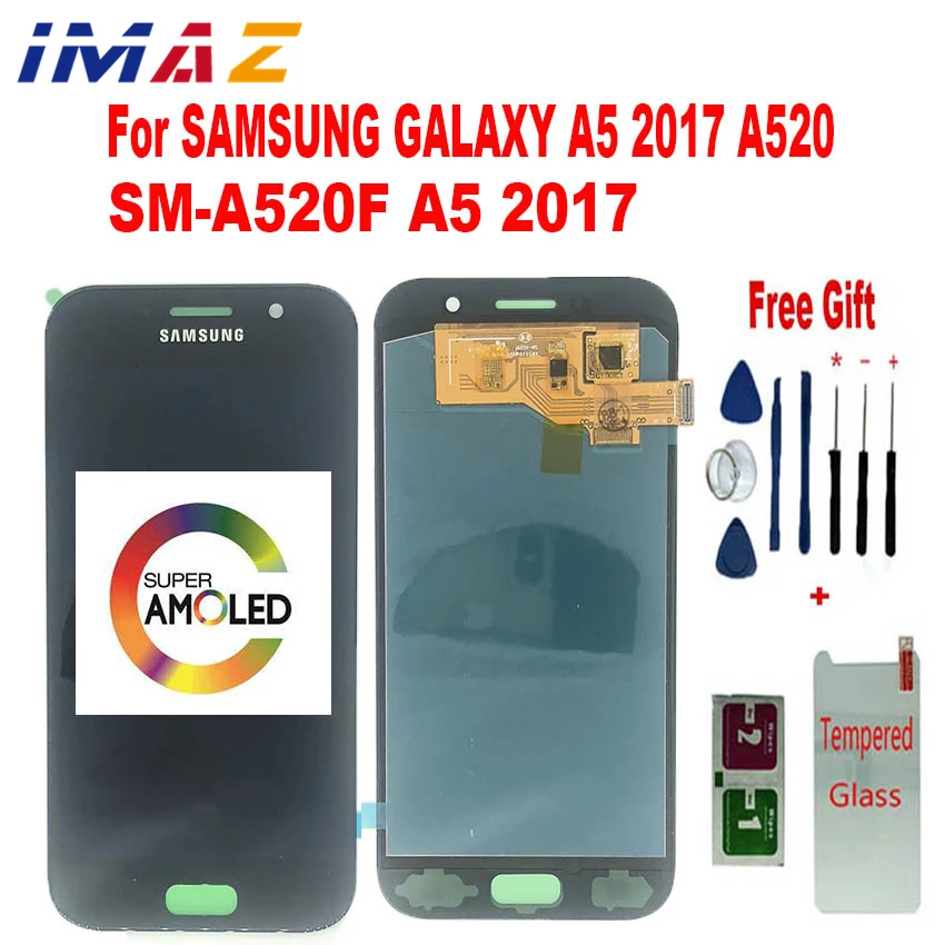 IMAZ Super AMOLED For Samsung Galaxy A5 2017 A520 LCD Display Touch Screen Digitizer Replacement parts For A520F SM-A520F LCD