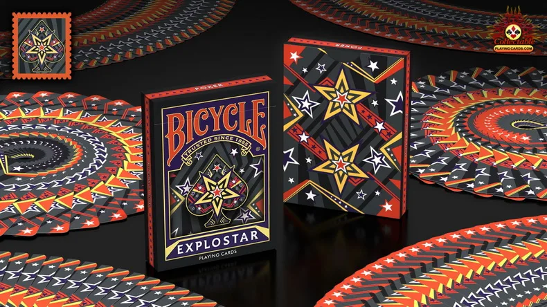 Bicicleta explostar jogando cartas baralho poker tamanho cardiestry uspcc edição limitada jogos de cartas mágicas truques adereços para o mágico