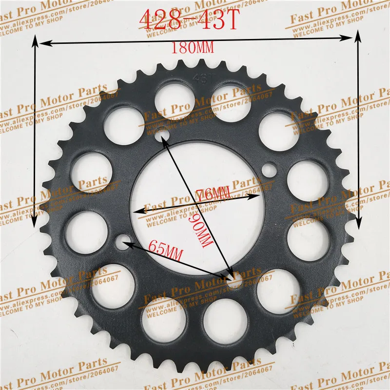 420/428 Chains 35T/37T/39T/41T/43T/45T/48T Motorcycle Chain Sprockets Rear Back Sprocket Cog For 110cc 125cc 140cc Dirt Pit Bike