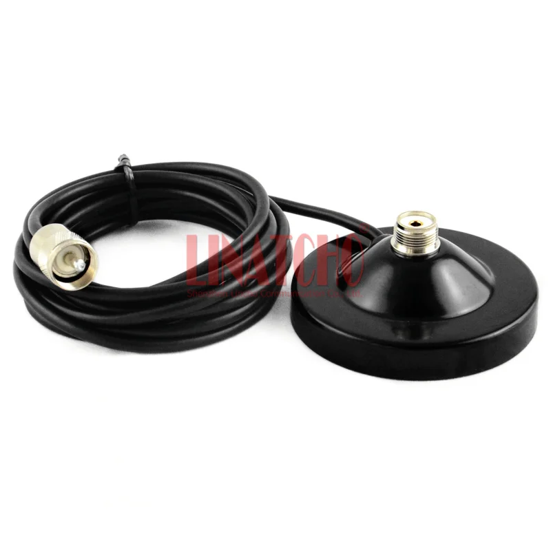 3 Meters 3D Cable PL259 Connector UHF SO239 Socket Diameter 9cm Car Antenna Base Magnetic Brackets