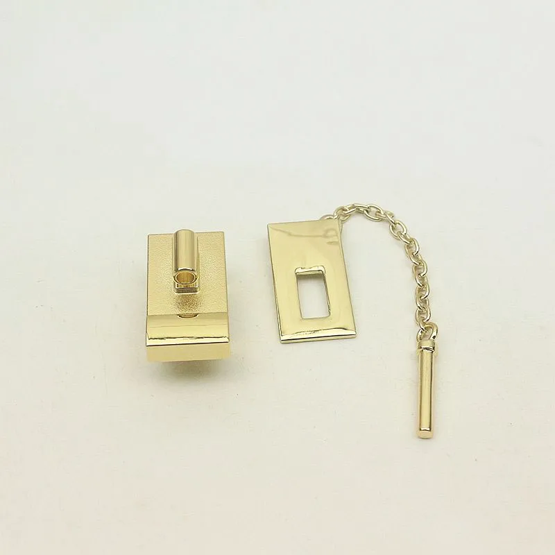 Cadena de bloqueo de giro para bolso, hebillas rectangulares de 58x24mm, botón de cierre para bolsas, accesorios de repuesto de cuero, bricolaje, 8