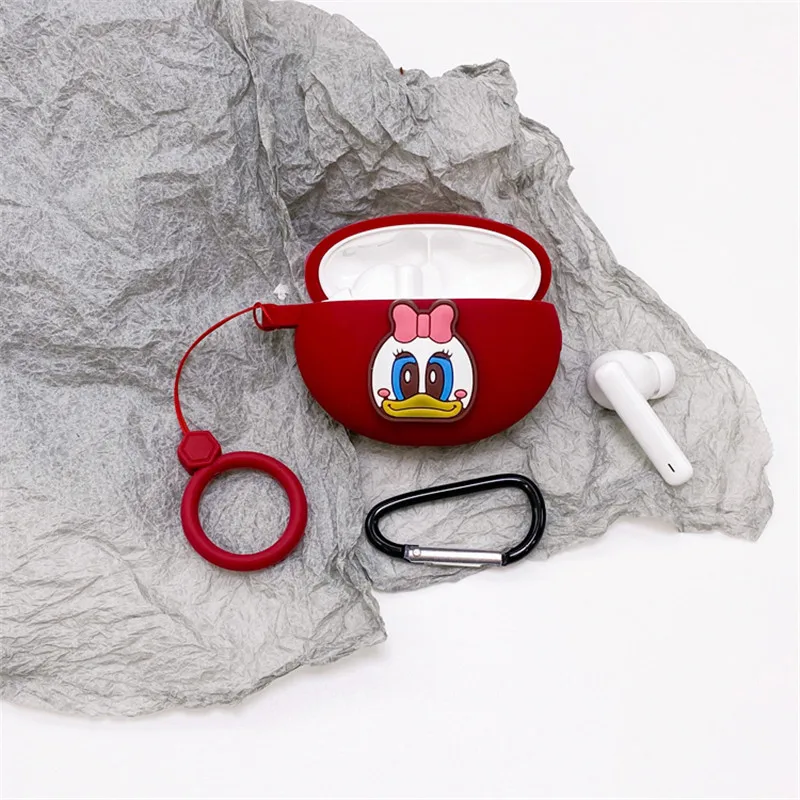 الكرتون ديزني سماعة سيليكون غطاء القضية لهواوي Freebuds 4i سماعة حامي شل اكسسوارات ل Freebuds 4i مع هوك