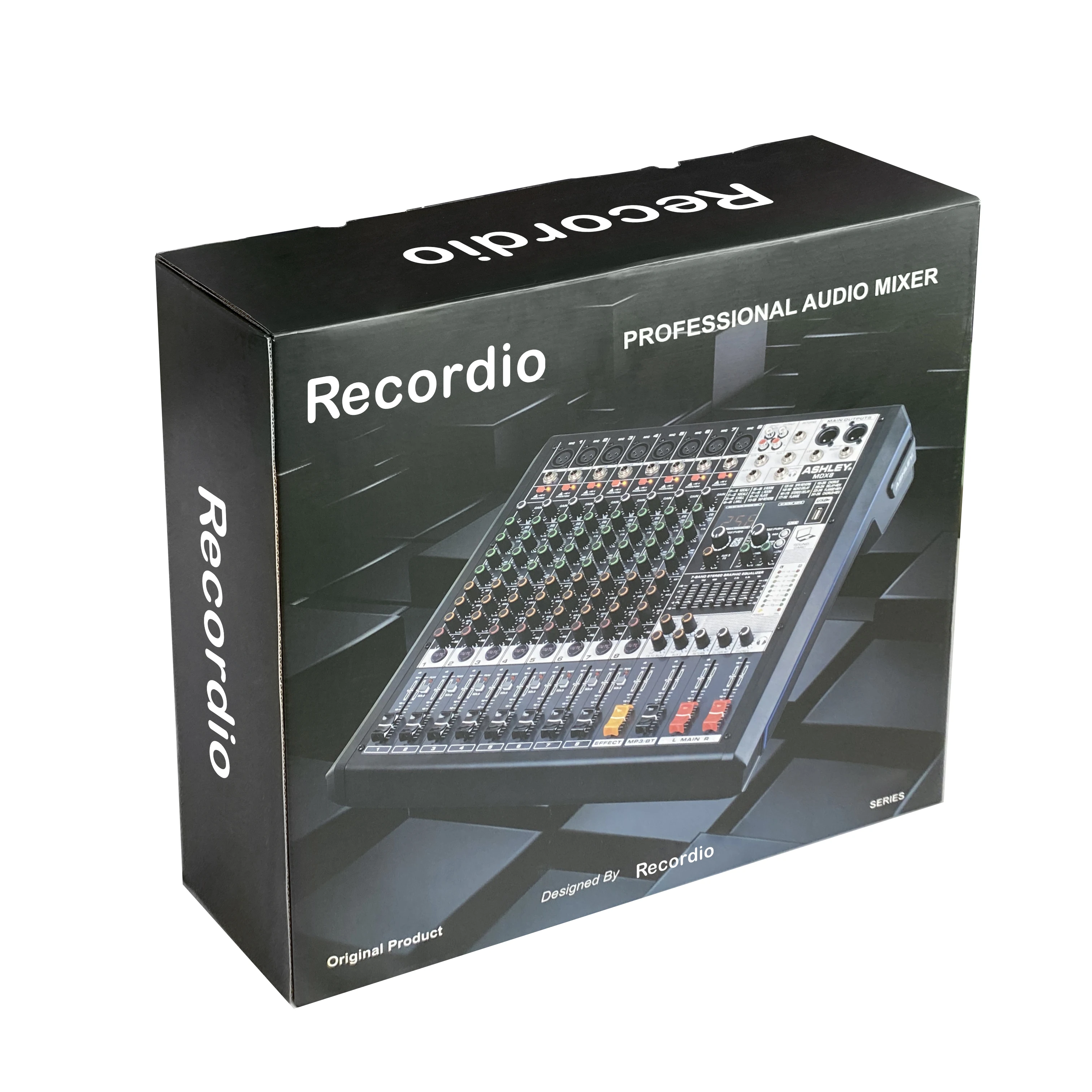 GAX-MD8 Pro 8 Channel DJ Controlle with 256 DSP Reverb effect BT 5.0 USB Mixer USB for Karaoke PC Recording Condenser Mic