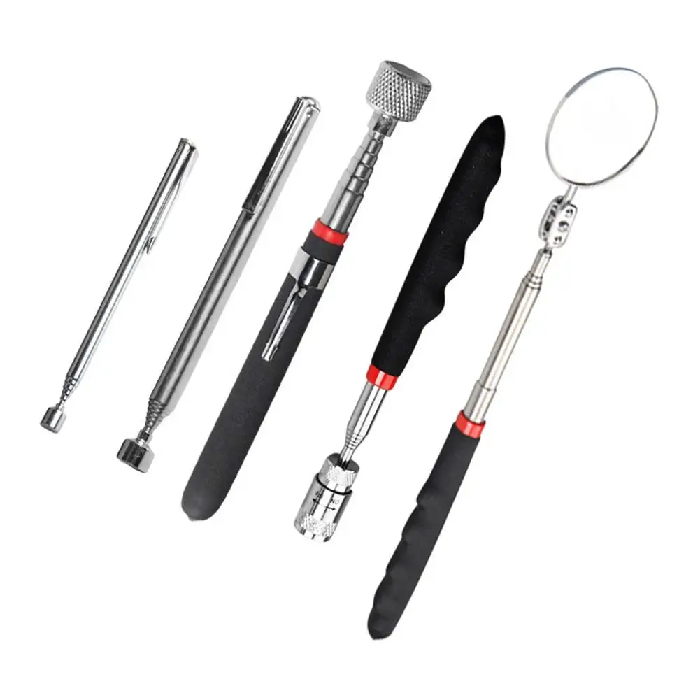 5Pcs Telescoping Pick Up Tools Flexible Magnetic Pickup Kit With Adjustable Inspection Mirror Fixing Tool Set For Men Gift