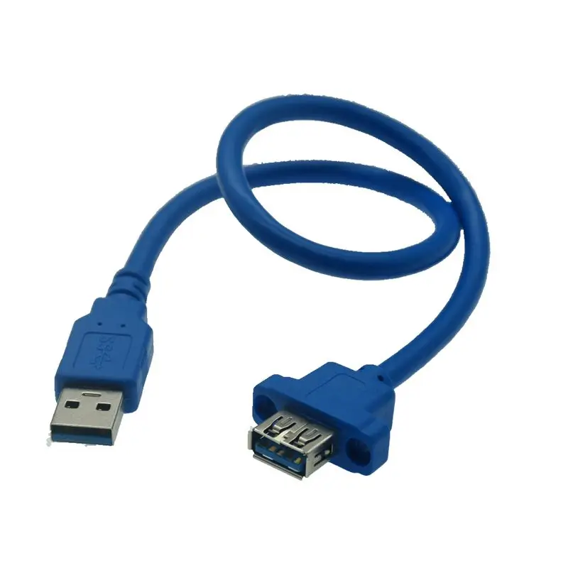 USB3.0 Extension Cable USB 3.0 Cable Male to Female Extender Data Sync no Screw Panel Mount Connector for PC Printer Hard Disk