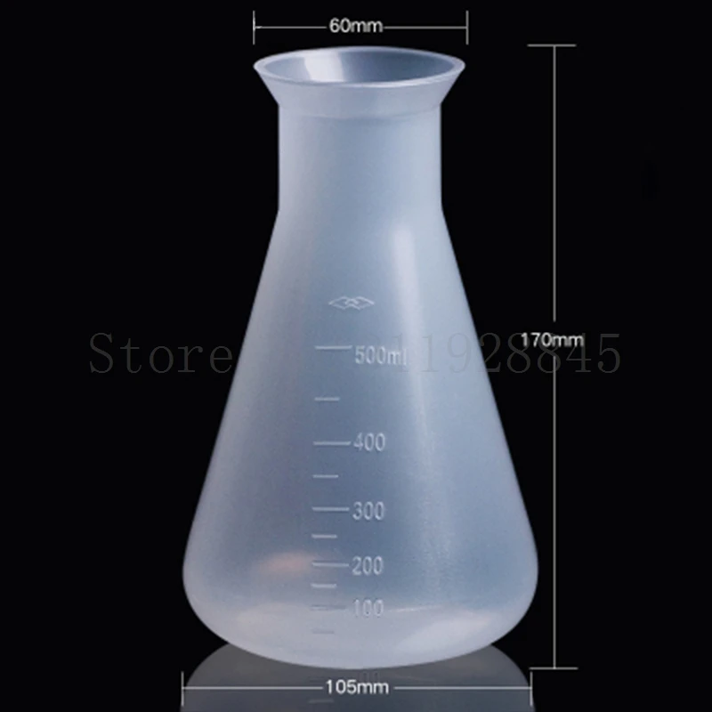 Botella de plástico para laboratorio, recipiente cónico de 50ml a 2000ml