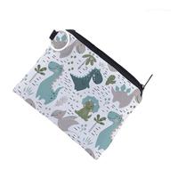 Unisex Cartoon Dinosaur Pattern Coin Card Key Ring Wallet Pouch Mini Purse Zipper Small Change Bag Hot