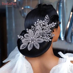 YouLaPan Fashion Rhinestone Crowns and Tiaras Pageant Crown Wedding Hair Piece Bridal Headpieces Handmade Flower Headdress HP427