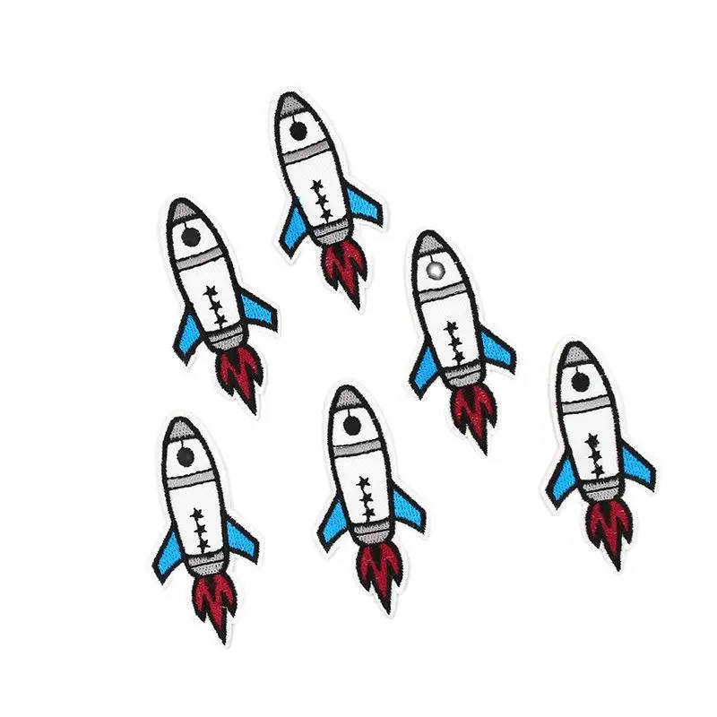 

10pcs/lot Diy Clothes Jeans Stickers Iron rocket Appliques Sewing Motif Badge Handmade Patchwork Garment Accessories Patches