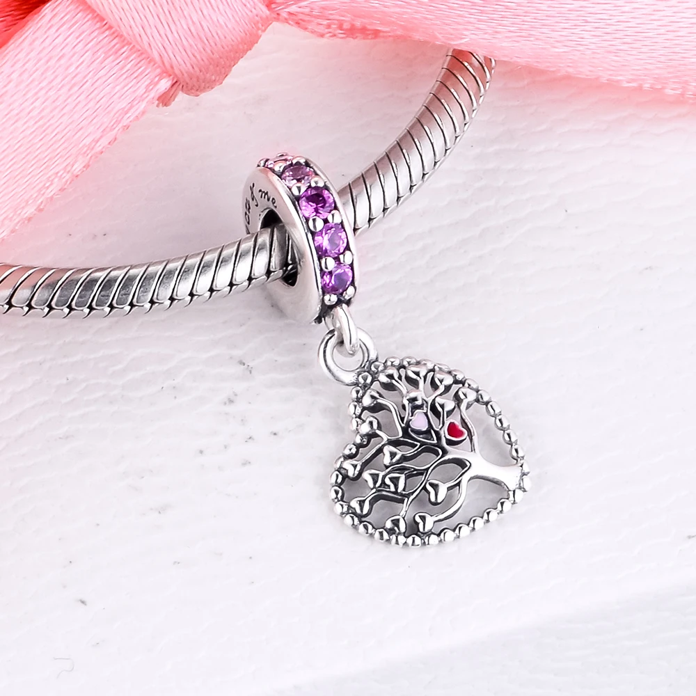 

Женское Ожерелье из стерлингового серебра 925 пробы с подвеской в виде дерева любви и разноцветными фианитами