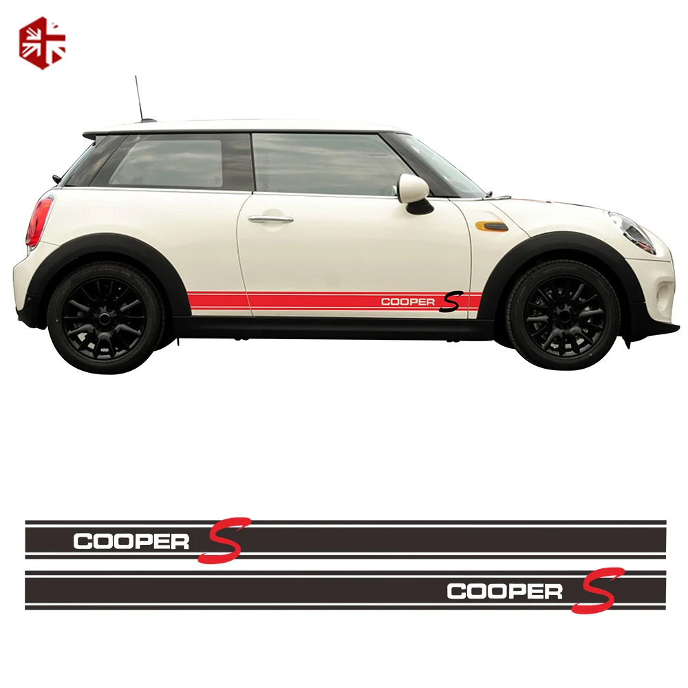 

2 шт. автомобильный Стайлинг Cooper S стиль двери боковые полосы наклейка графика Виниловая наклейка для тела для MINI Cooper F56 One JCW аксессуары