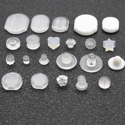 Pendientes de silicona con Clip para oreja, tapones de goma para la parte trasera de los pendientes, tapones para las orejas bloqueados, fabricación DIY