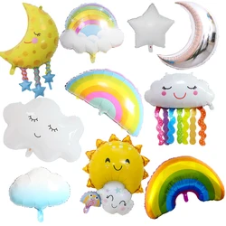 Rainbow white Cloud Sun Moon Balloons wedding birthday party decorations kids baby shower toy helium foil balloons
