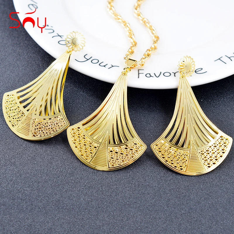 

Sunny Jewelry Big Jewelry Sets For Women Earrings Pendant Necklace Trendy Copper Jewelry Findings For Party Anniversary Jewelry