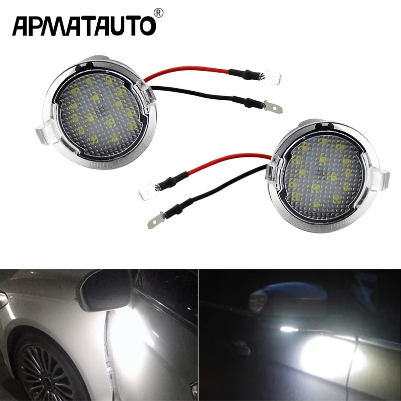 

2Pcs LED Under Side Mirror Puddle Light for Ford Edge Fusion Flex Explorer Mondeo Taurus F-150 Expedition