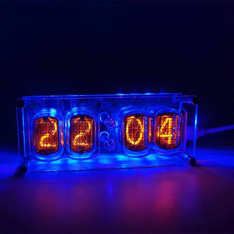 IN-12 توهج جرس ساعة سطح المكتب لتقوم بها بنفسك السابق السوفياتي أنبوب ساعة أضواء ملونة الإبداعية هدية عيد ميلاد