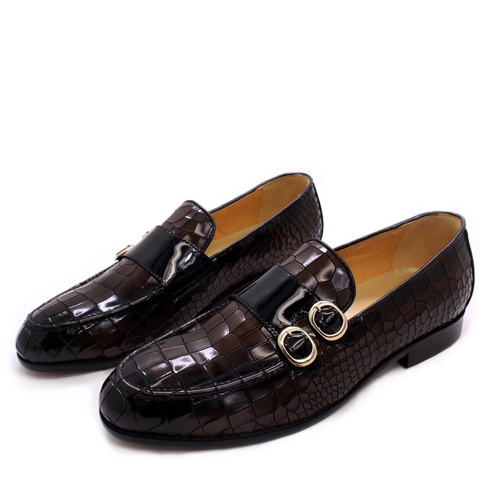 High-end Leather Loafer Cover Foot Button Fish Pattern Handmade Shoes Trend Office Men's Formal Shoes Banquet Wedding Shoes