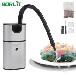 BORUiT Portable Molecular Cuisine Smoking Gun Food Cold Smoke Generator Meat Burn Smokehouse Cooking Tools Kitchen Accessories