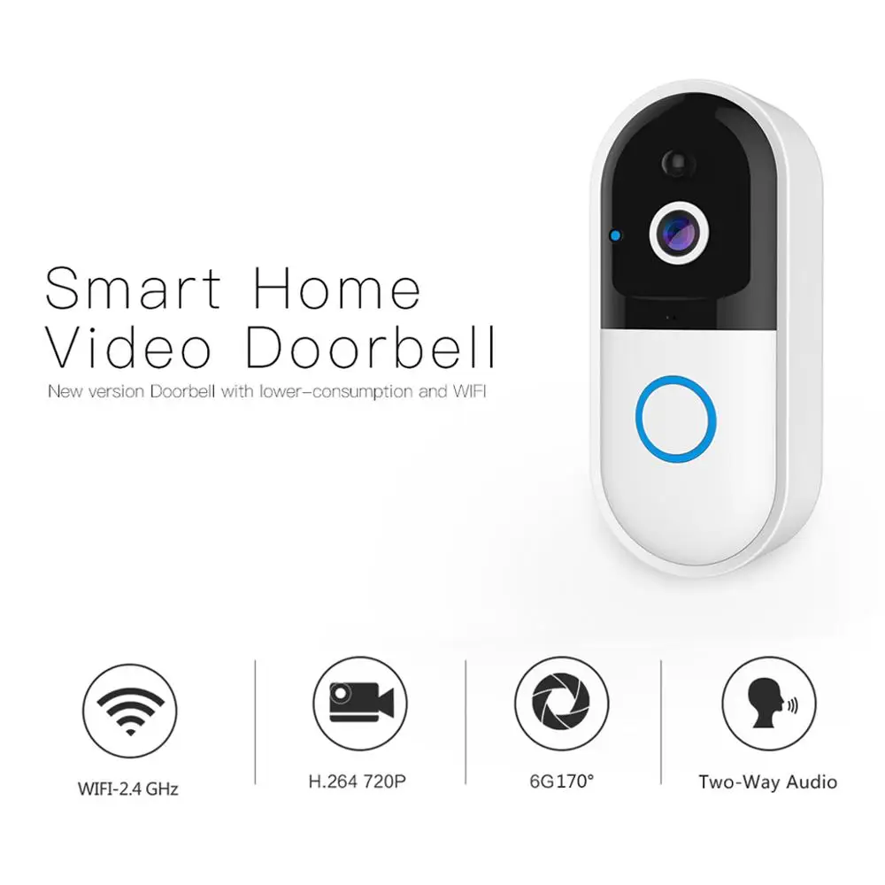 Inteligente ip campainha da porta de vídeo sem fio b50 intercom wi-fi telefone vídeo campainha câmera apartamentos alarme abeto câmera segurança em casa