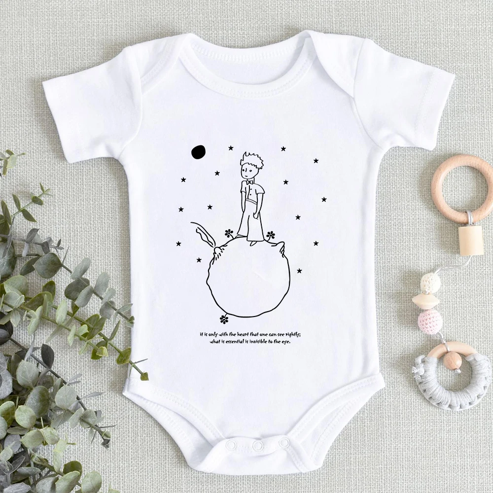 2022 Vetement Bebe Garcon French Fashion Little Prince Print Aesthetic Cute Baby Girl Clothes Cartoon Enfant Fille Baby Rompers