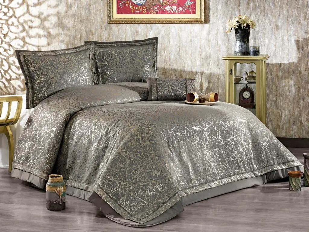 Viola Double Bed Cover Set Gray