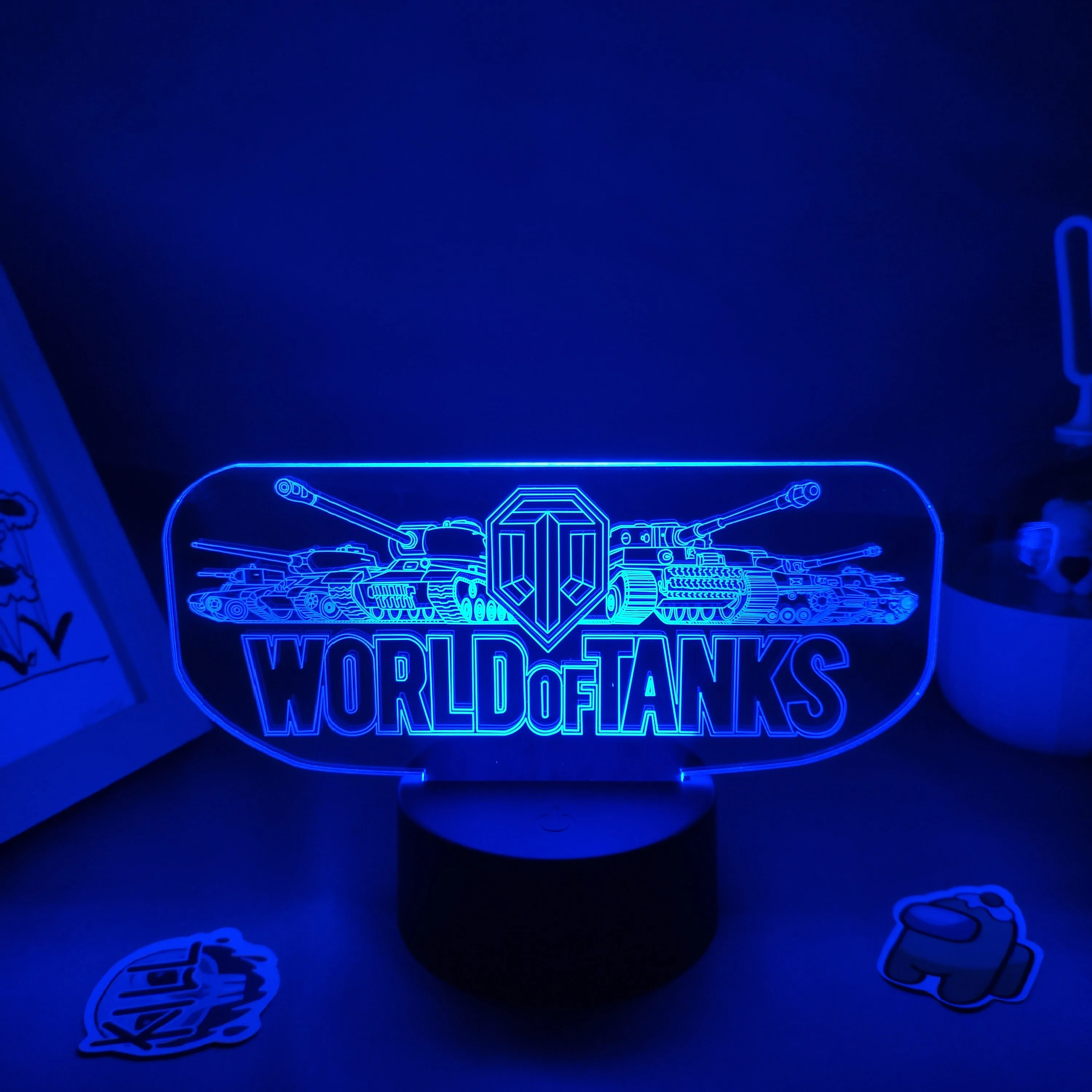 Game Mark World of Tanks 3D Lamps Led RGB Neon Night Light Birthday Cool Gift For Friend Bed Room Table Desk Colorful Decoration