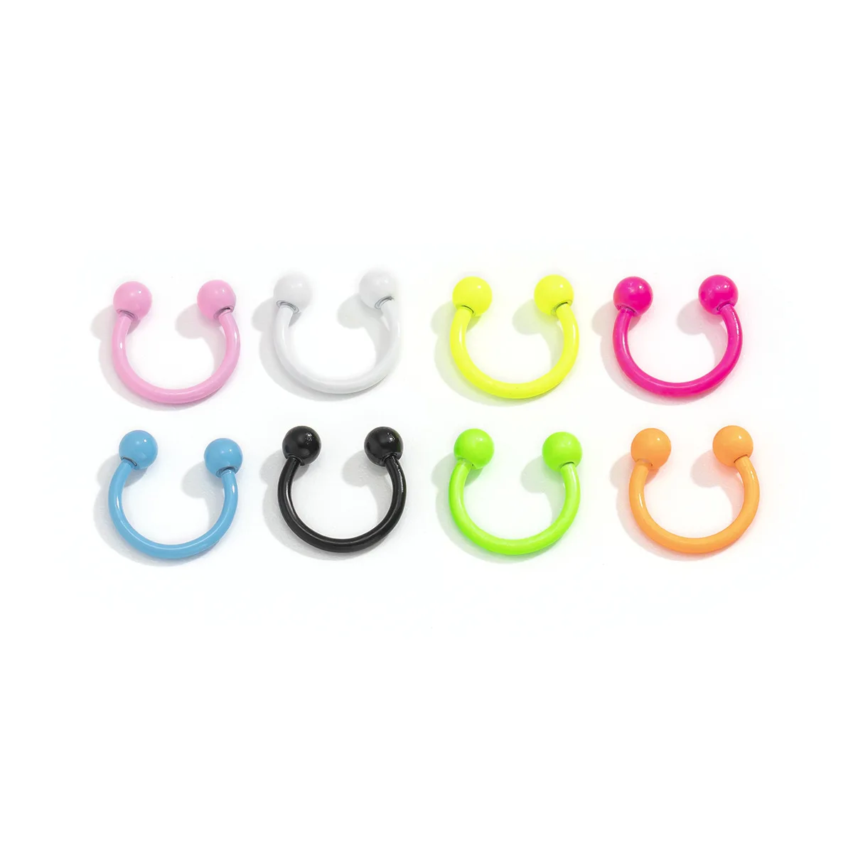 10Pcs/Lot Mixed Candy Color Random Stainless Steel Nose Rings Nose Nipple Hoops Nose Septum Eyebrow Ear Piercing Body Jewelry