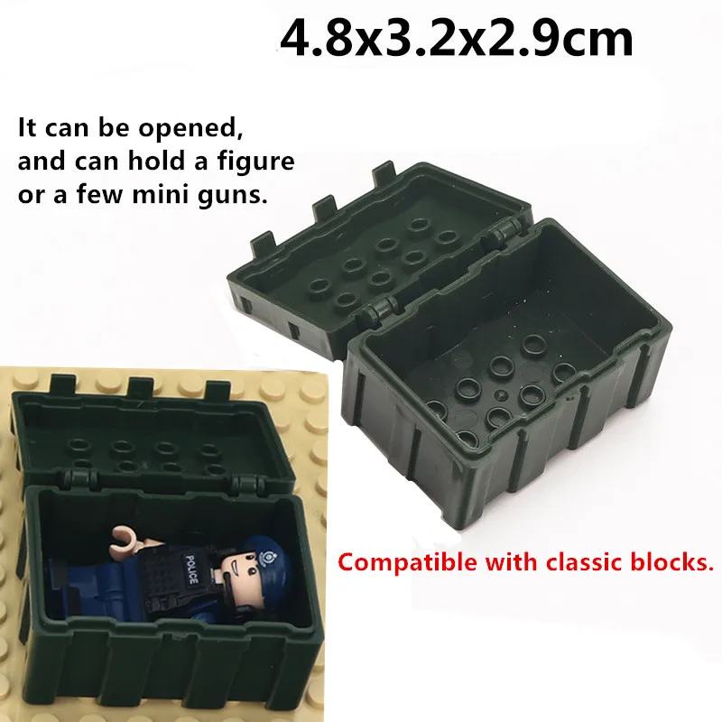 Compatible Weapon Box Military Base Building Blocks Technical Army Soldier Pack Case Accessories Brick Children Toys For Boys