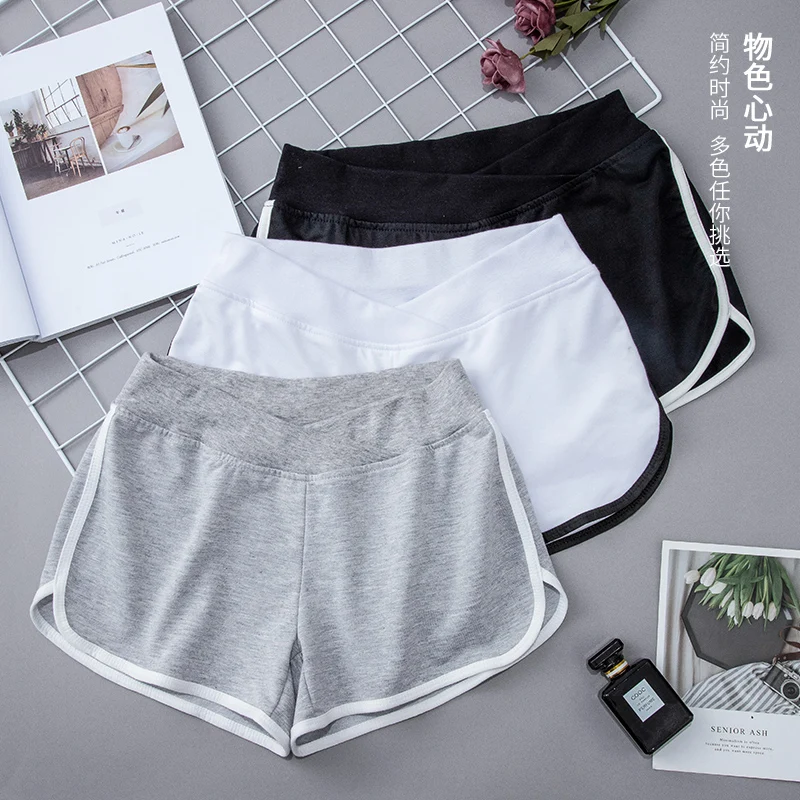 2021New Maternity Sports Shorts for Pregnant Women High Waist Pregnant Pants Maternity Clothes  Pregnancy Clothing