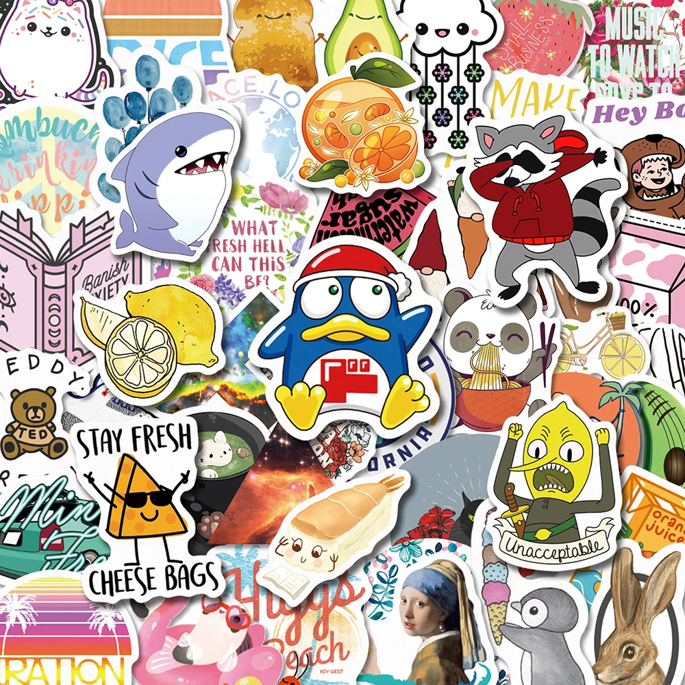 10/30/50PCS Cartoon Student Children Girls Stickers Cute Animals School Awards For Suitcase Scrapbook Laptop Decal Sticker F5