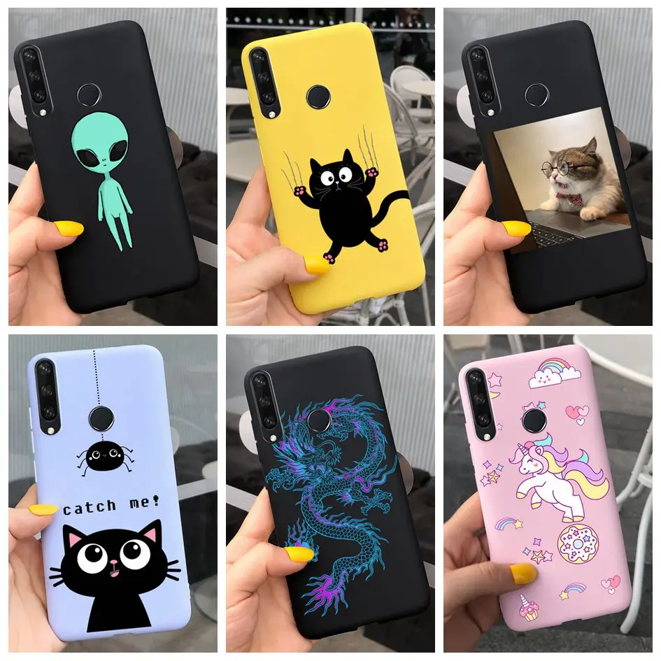 For Huawei Y6P 2020 Case Cute Cartoon Unicorn Dragon Cat Matte Soft Phone Cover For Huawei Y5P Y6P Y7P ART-L29 MED-LX9 Slim Case