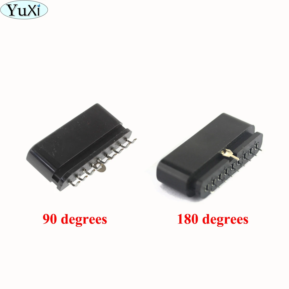 YuXi 1pcs Black 9 Pin 180 90 degrees Female Connector Game Controller Socket Slot for PS2 Console for PS2 Accessory