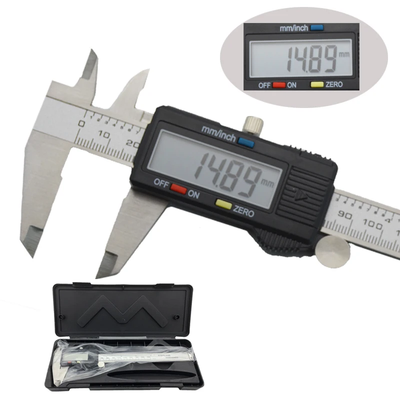 150 มม.ดิจิตอล vernier caliper ไมโครมิเตอร์ 6 นิ้วจอแสดงผลสแตนเลสโลหะ caliper เครื่องมือวัด