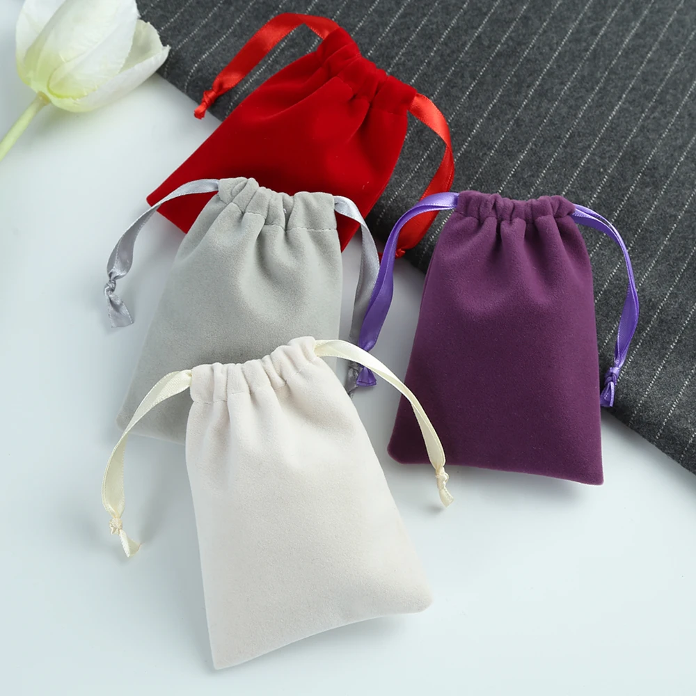 1pcs Thick Velvet Jewelry Bag for Wedding Party Candy Gift Pouch Jewelry Display Earring Bracelets Packing Mariage Organizer