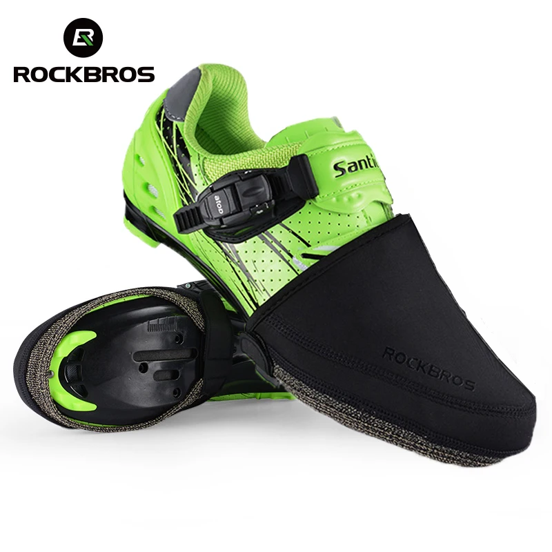 ROCKBROS Bike Cycling Shoe Cover Mtb Windproof Abrasion Resistant Keep Warm Black Half Overshoes Bicycle Shoe Covers Protector