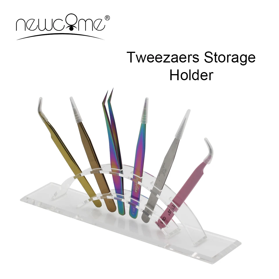 

NEWCOME Acrylic 6-Hole Design Tweezers Storage Holder Eyelash Extension Eyebrow Tweezer Stand Convenient Beauty Makeup Tools