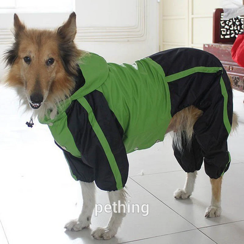 Hot selling dog clothes XS-4XL waterproof windproof dog raincoat Green Red large dog clothes puppy clothes different size