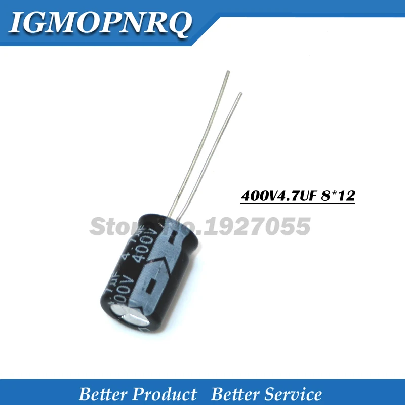 

20pcs 400V4.7UF 8*12mm 4.7UF 400V 8x12 Higt quality 4.7uf400v 8*12 Aluminum electrolytic capacitor new