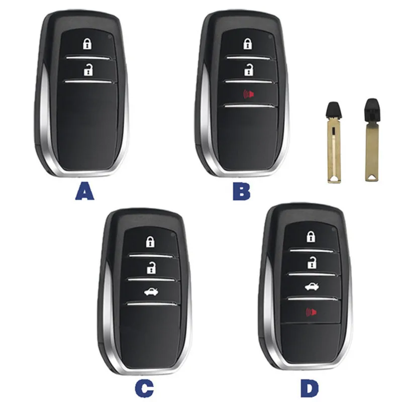 

2/3/4 Buttons Remote Key Fob Shell For Toyota Fortuner Prado Camry Rav4 Highlander Crown Smart Keyless Case Housing