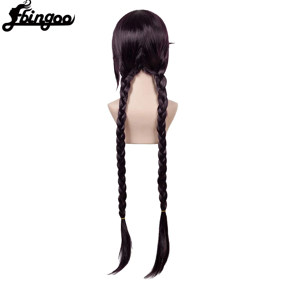 Ebingoo Synthetic Wig Danganronpa Touko Fukawa Cosplay Wigs Long Dark Purple Braids Heat Resistant Hair Wigs For Costume Party