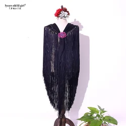 New Flamenco Mantón Big Shawl Scarf Silk Tassel Performance Mantoncillo Bordado Flores