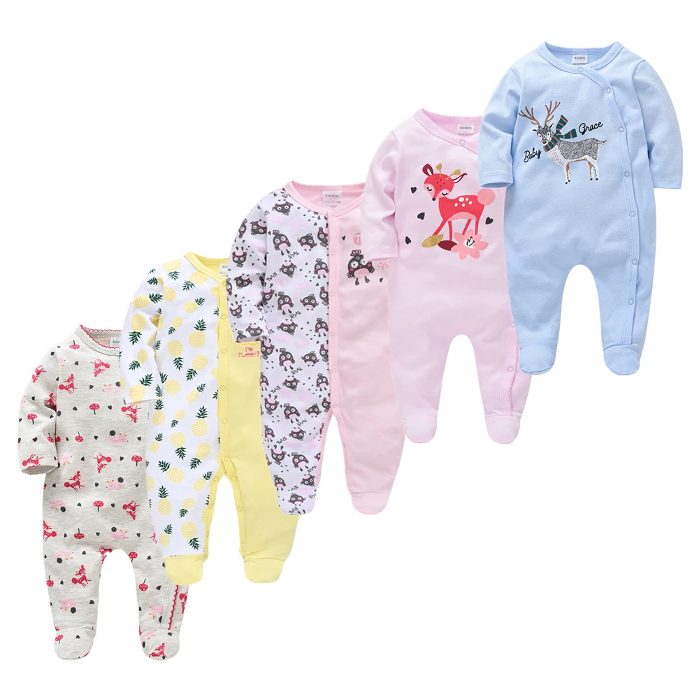 5 Pcs Del Bambino Della Ragazza Del Ragazzo Pigiama Bebe Fille Cotone Traspirante Morbido Ropa Bebe Neonato Traversine Bambino Pjiamas