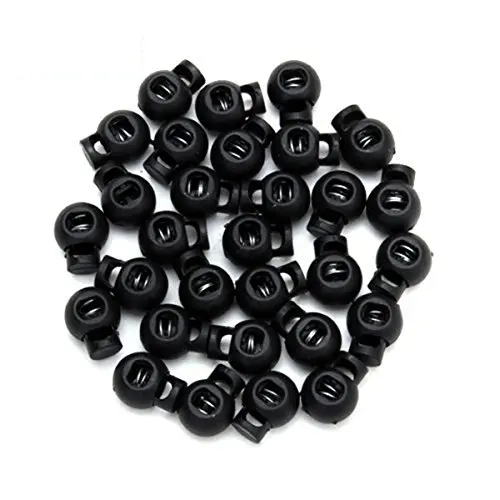 100 Piece Cord Stopper DIY Black Plastic Connector Cord Lock Stopper Switch Cover