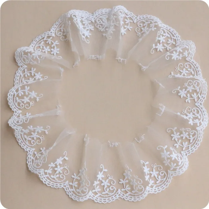 2yard 7.5cm Width Beige High Quality Clothing Material DIY Craft Wedding Embroidery Lace Trim