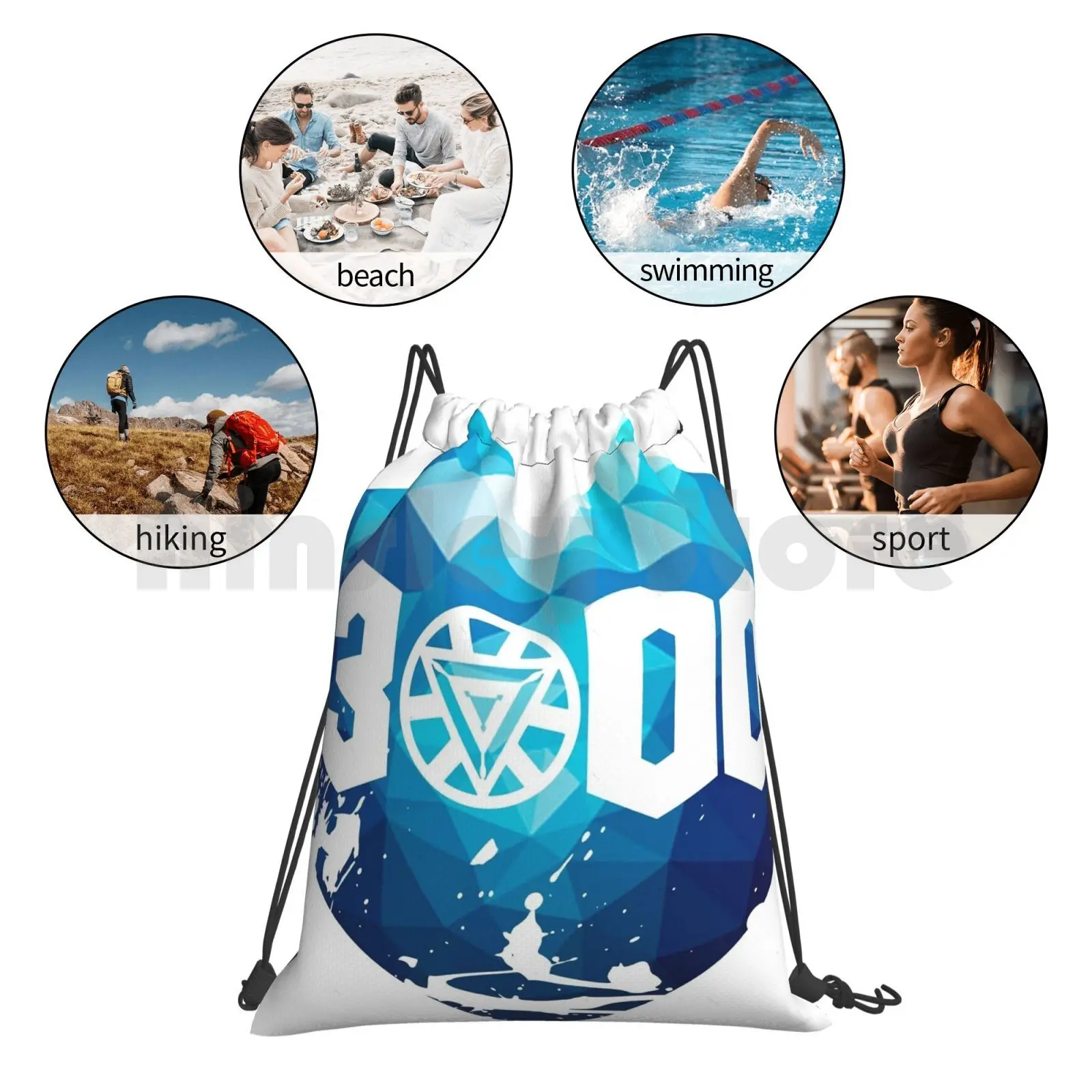 3000 Backpack Drawstring Bag Riding Climbing Gym Bag Avenge Infinity Man Captain Hammer Shield Superheroes Comics Superhero