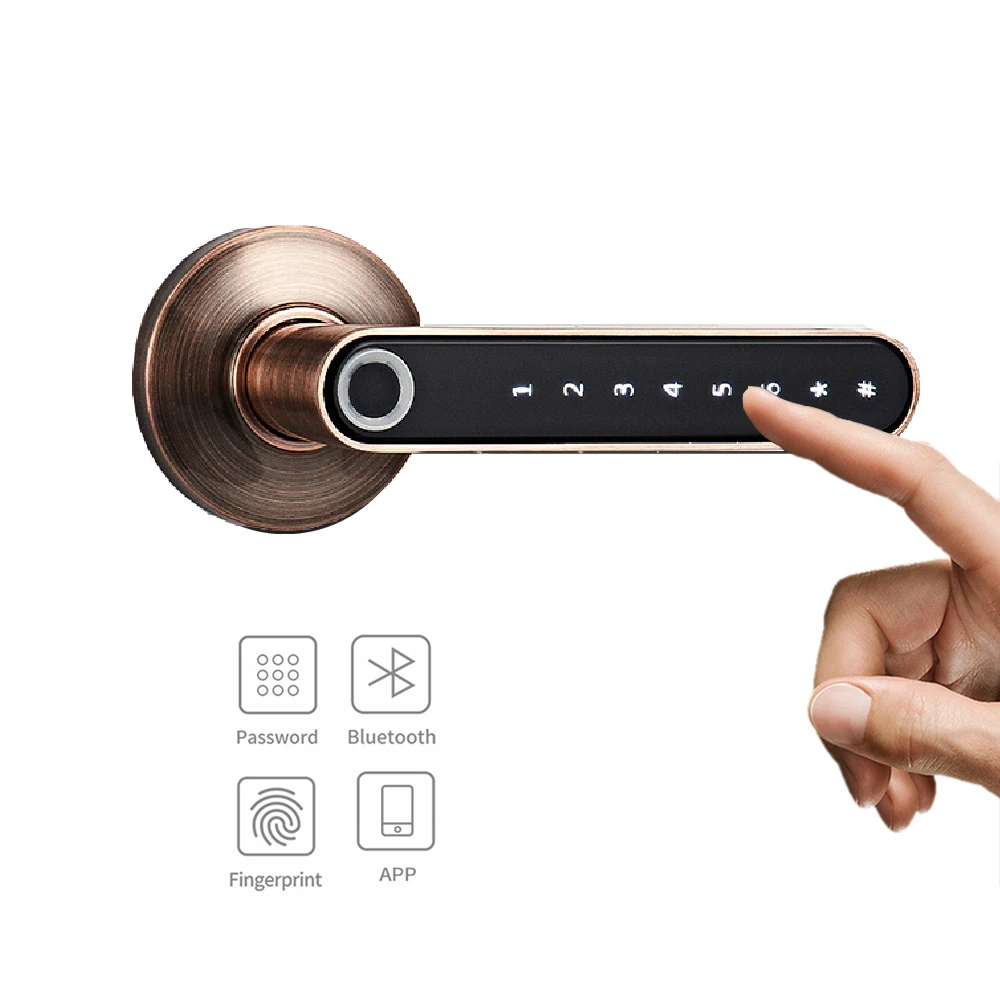 Fingerprint Smart Handle Lock Bluetooth Door Lock Home Interior  Lock Digital Lock Door Keyless Entry Android ios APP Unlock