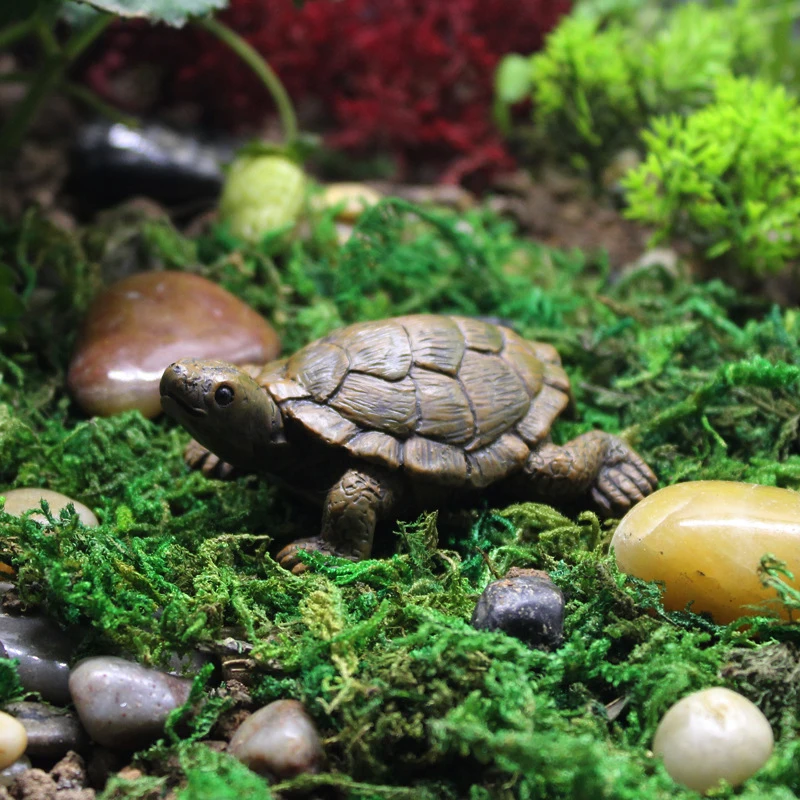 Mini modello tartaruga figurine in resina fata giardino miniature acquario accessori terrario fai da te decorazione del paesaggio artificiale