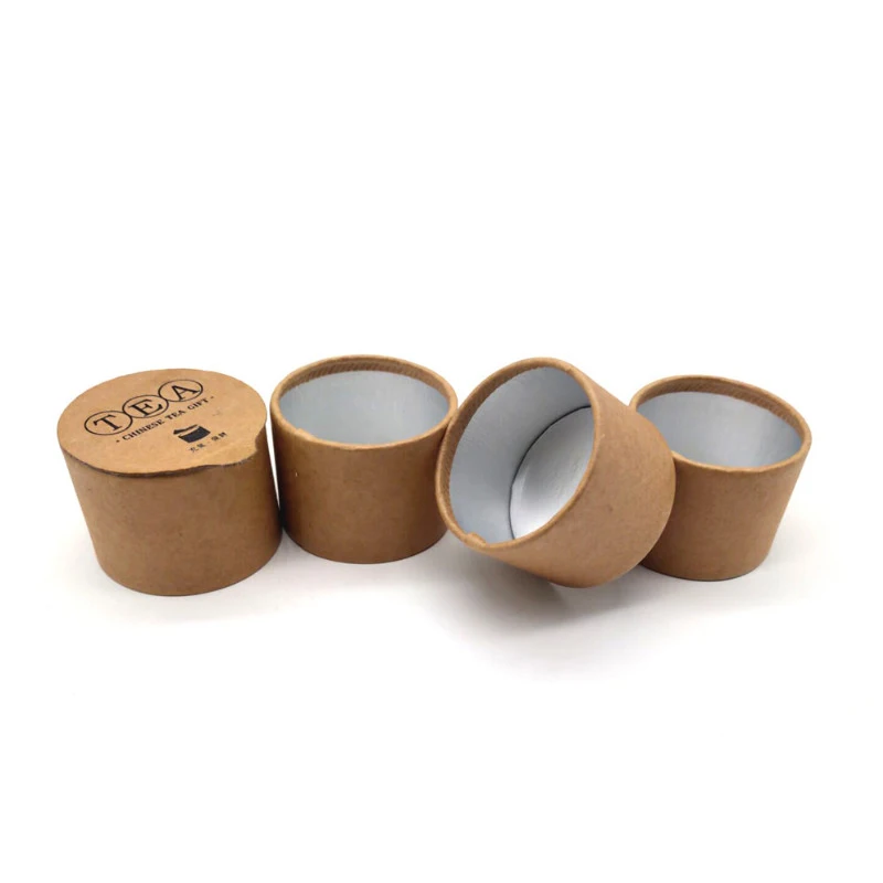 100Pcs ECO Friendly Food Grade Environmental Protection Kraft Canister Tea Small Paper Pot Tea Paper Package Bubble Pot