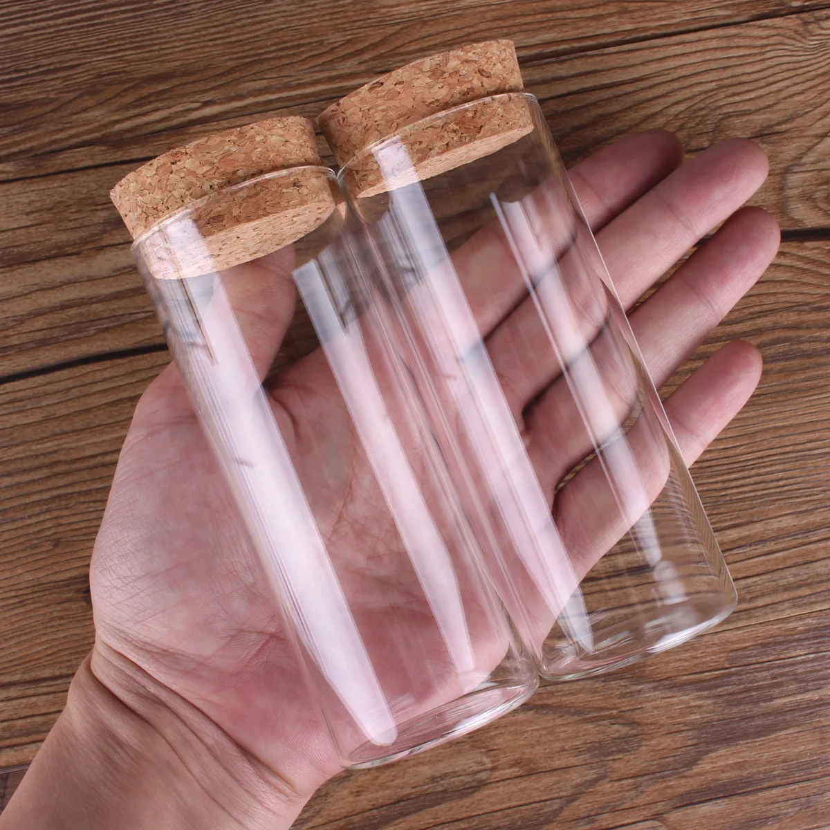 

24 Pieces 120ml Test Tubes with Cork Stopper 47*120mm Spice Jars Glass Vials Storage Jar Glass Containers for Wedding Craft DIY