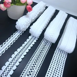 10yard white lace fabric ribbon trim wedding decoration for home DIY milk silk water-soluble embroidery lace bar code spot laces